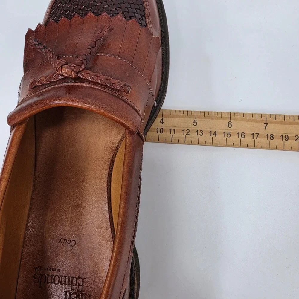 Allen Edmonds Cody Tassel Kiltie Loafers Brown Woven Leather Mens 11 D USA Made